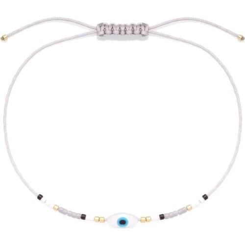 Best Miyuki Glass Beads White Shells Blue Evil Eye Handmade Bracelets Women Men 2020 New Fashion Thin String Chic Surf Jewelry