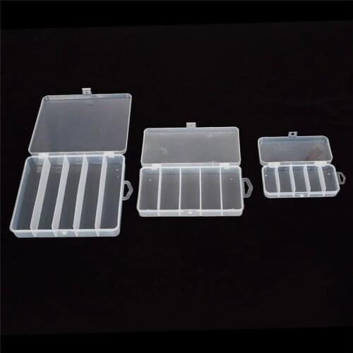 Hot Fishing Lure Bait Hook Tackle Plastic Storage Box Case Container 5 Slots S/M/L Multifunctional Organizer Fishing Boxes