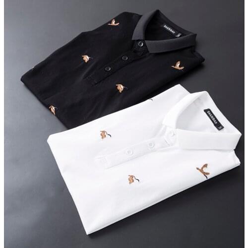 Brand High Quality Great Polos 2020 New EU Polo Shirts For Men Short Sleeve Wild Goose Embroidery Breathable Shirt 4XL 5XL 9206