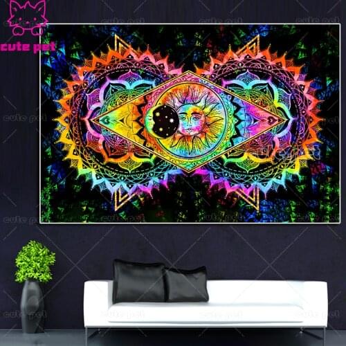 DIY full drill square diamond painting Ancient tribal sun icon 5d of rhinestone embroidery pattern cross stitch decoration salon