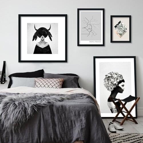 Wall Art Canvas Painting Posters and Prints Art Print Picture Flower Girl Wall Pictures For Living Room No Poster Frame