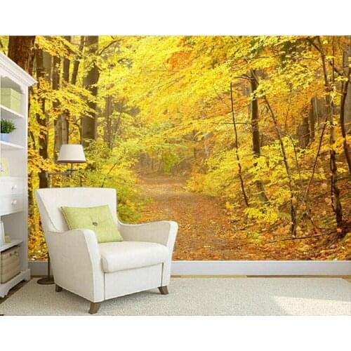 Custom nature wall murals, woods sunlight trail landscape paintings to the bedroom TV KTV wall waterproof vinyl papel DE parede
