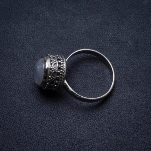 Natural Rainbow Moonstone Handmade Unique 925 Sterling Silver Ring, US size 8.25 X1703
