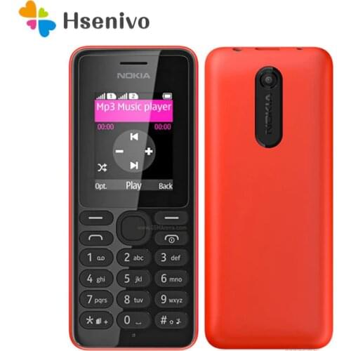 Nokia 108 refurbished-Original Nokia 108 FM Radio Dual SIM Cards Good Quality Unlocked Mobile Phone refurbished Free shipping