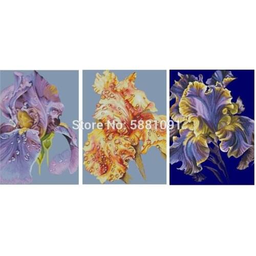 Alluring Iris flower patterns Counted Cross Stitch 11CT 14CT DIY Cross Stitch Kits Embroidery Needlework Sets home decor