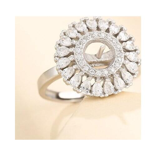 6*6mm 925 STERLING SILVER Semi Mount Bases Blanks base blank Pad ring Setting jewelry findings (without stone) A5396