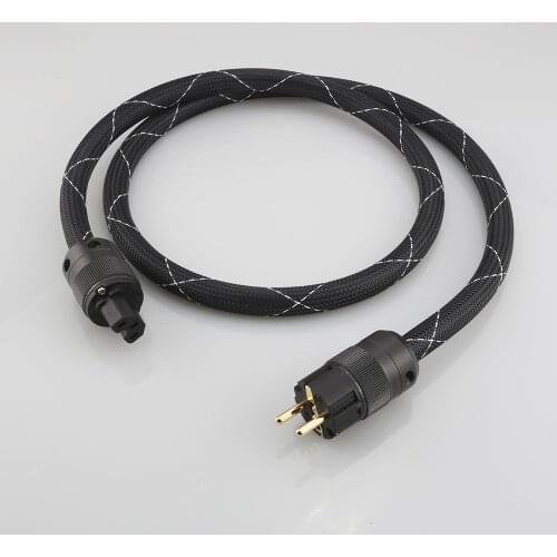 Hi End 5N Copper SCHUKO Power Cable Gold plated EUR power plug cable hifi power cord cable for DVD CD AMP