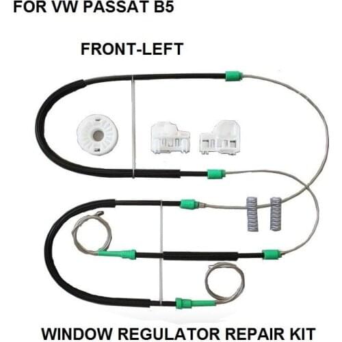 FOR VOLKSWAGEN VW PASSAT B5 WINDOW REGULATOR REPAIR KIT CABLES AND CLIPS FRONT LEFT 1996 to 2005 3B1837461