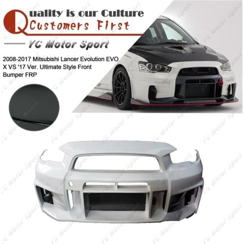 FRP Fiber Glass VS '17 Ver. Ultimate Style Front Bumper Fit For 2008-2017 Evolution EVO X 10 Front Bumper Cover without Lip
