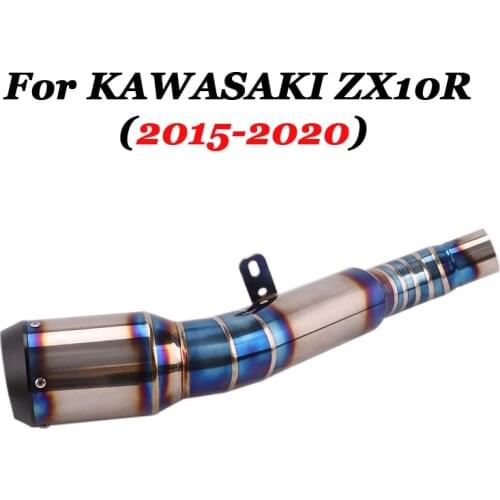 Titanium Alloy Slip-on For KAWASAKI ZX10R 2015-2020 Motorcycle Exhaust Muffler Mofidy Middle Link Pipe Escape Moto Muffler