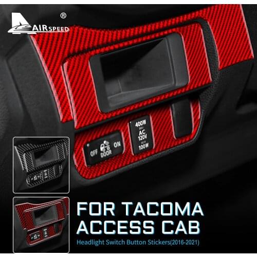 Carbon Fiber for Toyota Tacoma 2016 2017 2018 2019 2020 2021 Accessories Interior Trim Car Headlight Switch Button Frame Sticker