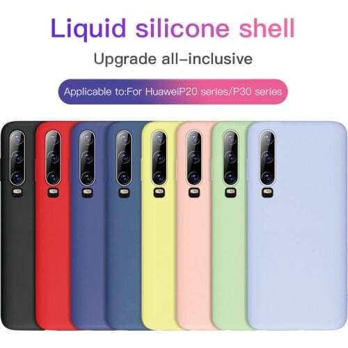 Ultra-thin Liquid Silicone Phone Case For Huawei P30 P20 X Pro Lite P10 Plus Cute Candy Color Original Silky Soft Cover Funda