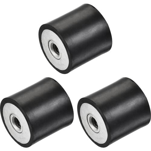 Uxcell M6 Rubber Mounts, 3pcs Female/Female Shock Absorber, D25mmxH25mm for Motor Generator Compressor Garage Reverse Pump