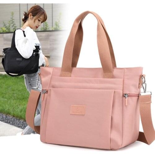 Waterproof Nylon Cloth Womens Tote Bag Large Fabric Shoulder Bags Ladies Handbags for Women New Casual Hand Bag Female Black