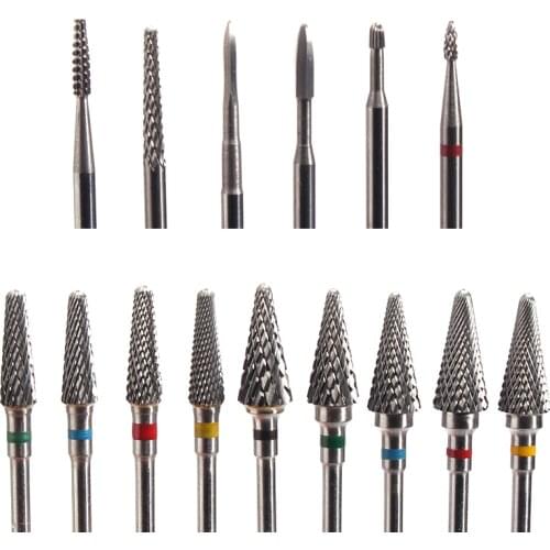 Tungsten Carbide Nail Drill Bit Milling Cutter for Manicure Machine Electric Carbide Drill Milling Cutter Nail Art Accessories