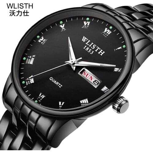 WLISTH Watch for Men Top Brand Luxury Business Quartz-watch Steel Waterproof Luminous Wrist Watch Simple Male Clock Mens Watch