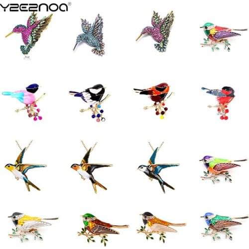 Cute Flying Animal Bird Brooch Black Enamel Bird Animal Swallow Brooches For Women Fashion Hummingbird Denim Jackets Accessories