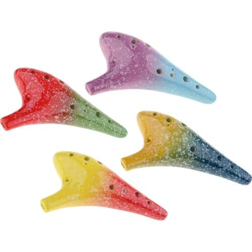 1 Set Colorful Ceramic Glaze 12 Holes AC Alto C Ocarina Vessel Flute Xun