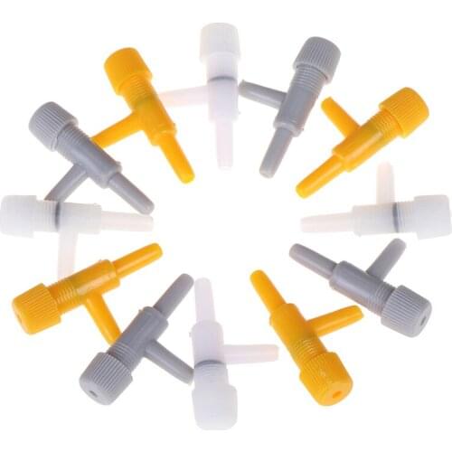 10Pcs 3Colors Aquarium Air Line Tubing Fish Tank Oxygen Air Pump Volume Flow Control Valve
