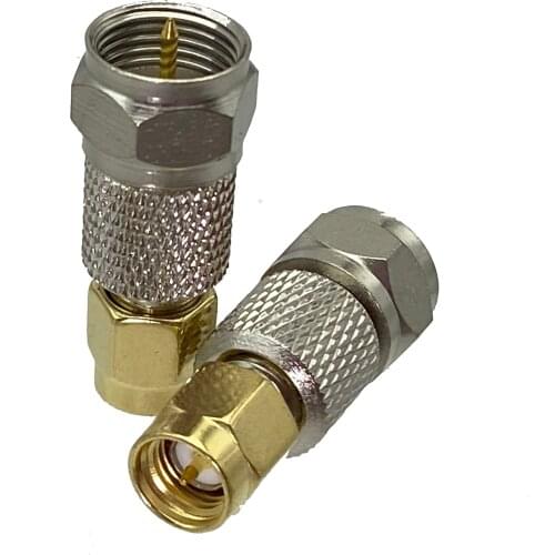 10Pcs F TV Male Plug to SMA Male Plug RF Adapter Connector Coaxial High Quanlity straight