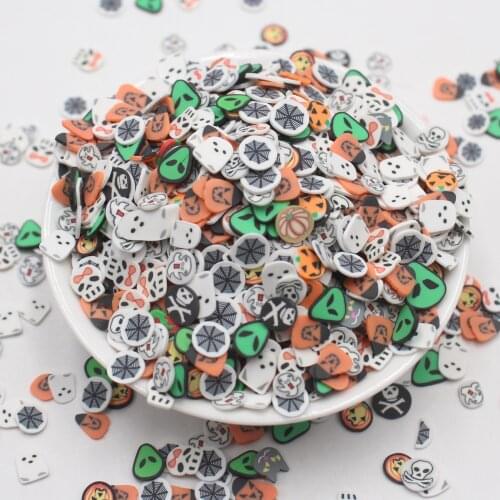 100g/Lot Halloween Series Mixed Polymer Clay Slices Sprinkles for DIY Crafts Decoration Accessories