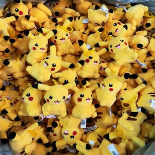 20Piece/Lot 10CM Anime Pikachu Keychian With Hook Plush Toys,Small Pendant Pikachu Toy For Kids Children Gift
