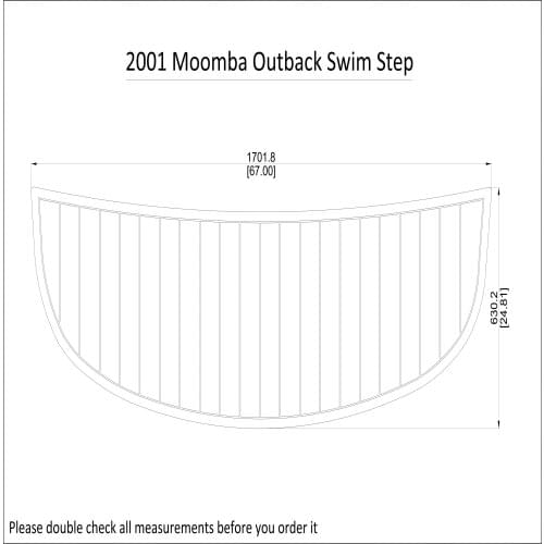 2001 Moomba Outback Swim PlatformPad Boat EVA Teak Decking 1/4" 6mm