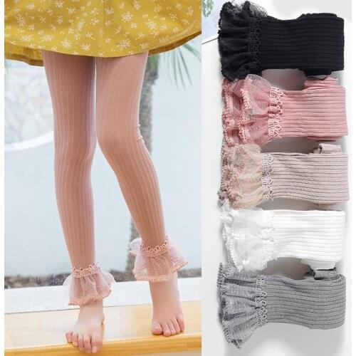 2020 childrens clothing children kids leggings spring autumn girls soft cotton breathable pants cute lace leggings