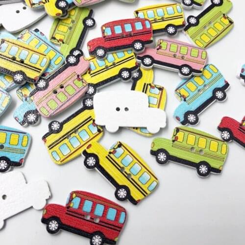 25/50/100Pcs Mixed Cars Sewing Wooden Buttons For Clothes Crafts Decorative Scrapbooking DIY Fabric Needlework Accessories WB589