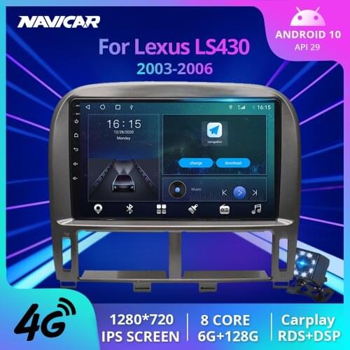 NAVICAR 2Din Android10.0 Car Radio For Lexus LS430 2003-2006 GPS Navigation Stereo Receiver Auto Radio Car Multimedia Player IGO