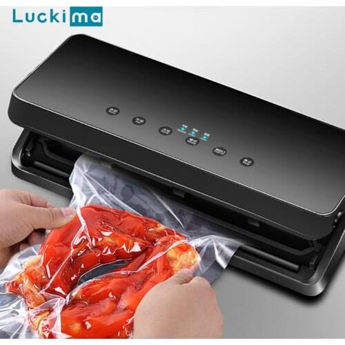 100-240V Automatic Vacuum Sealer Space Saver Sous Vide Packaging Air Sealing Packer Machine with 10pcs Food Sealing Storage Bags