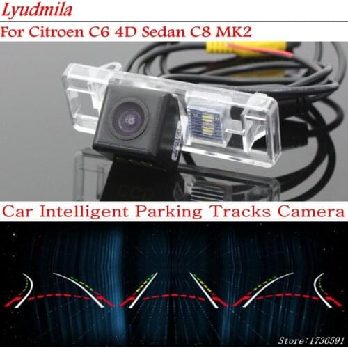 Lyudmila Car Tracks FOR Citroen C6 4D Sedan C8 MK2 HD CCD Reversing Parking Camera / Car Dynamic Tragectory Rear View Camera