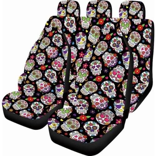 Aimaao Sugar Floral Skull Floral Seat Covers Vehicle Seat Protector Car Mat Covers Fit Most Cars Sedan SUV For Honda Civic