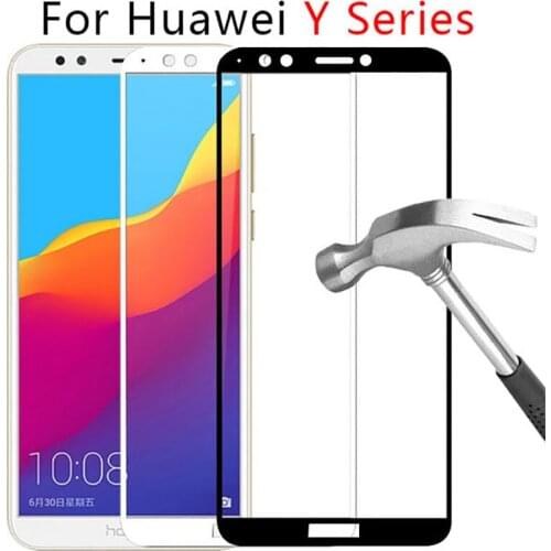 Case On For Huawei Y3 Y5 Y6 Y7 Prime Y9 2019 Full Cover Tempered Glass Phone Y 3 5 6 7 9 Tremp Safety Y6 Y5 9h