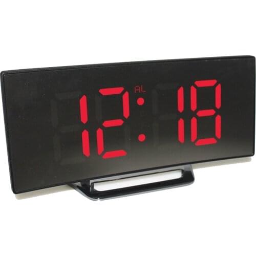 Display Alarm Clock Mirror Time Snooze Quiet Home Bedroom Desk Decoration