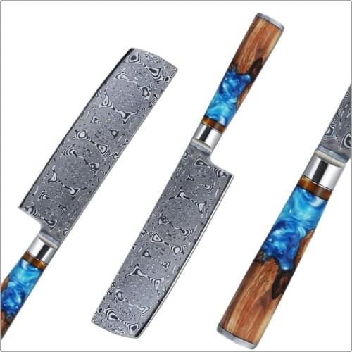 FANGZUO Japanese Damascus Kitchen Knife Chopping Knife Non-stick Nakiri 67 layer vg10 Sharp Stainless Meat Cleaver Cooking Tools