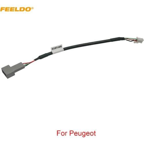 FEELDO 20Pcs Car Audio Input Media Data Wire Original Plug 4Pin Car AUX Adapter For Peugeot AUX Cable Adapter