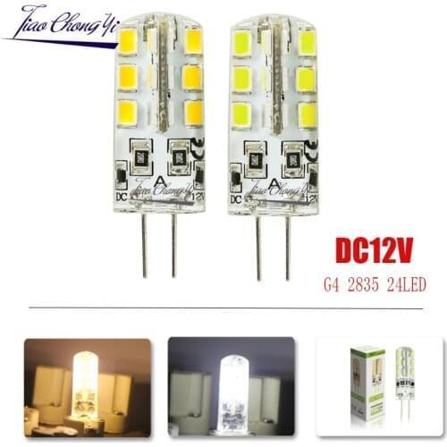G4 DC12V 3W LED Bulb 24leds SMD 2835 Led Corn Lamp for Crystal Lamp LED Spotlight Bulbs Warm Cold White