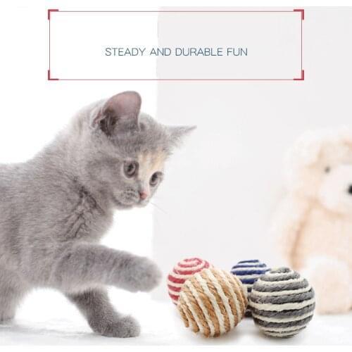 Hot Sale Cat Play Chewing Toy Sisal Straw Cat Pet Rope Weave Ball Teaser Ball Cats Products for Pets Supplies