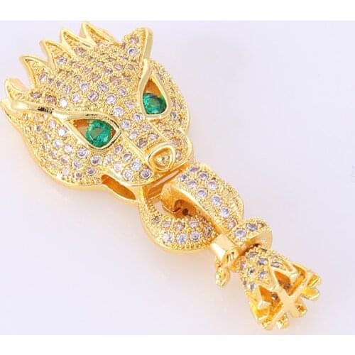 Hot Trendy Jewelry Cool Zircon Leopard Floating Charms For Jewelry Making Vintage Copper Micro Pave Animal Clasps Diy Berloques