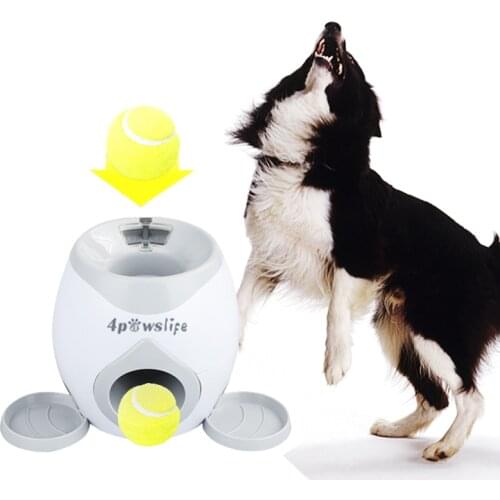 Dog pet toys Tennis falls out Automatic throwing machine Ball throw device Section emission dog for small dog feeder