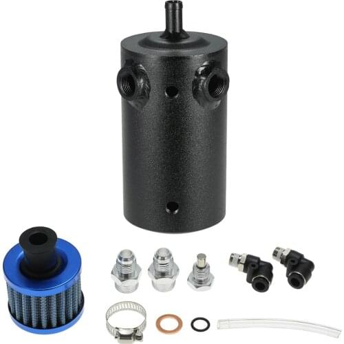 Kkmoon Universal Aluminum 0.5L Oil Breather Oil Catch Can with Breather Filter