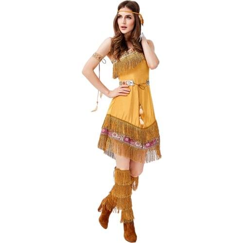 Native Indians Princess Goddess of Tribe role-playing Costume Cosplay Christmas Halloween Indians Party Costumes Facy Dress