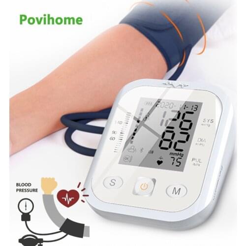 Povihome Medical Digital LCD Automatic Arm Blood Pressure Monitor BP Tonometer Meter Home Electronic Sphygmomanometer