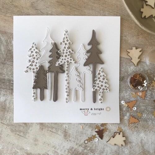 Mmao Crafts Metal Steel Cutting Dies New 3Pcs Christmas tree Stencil For DIY Scrapbooking Paper/photo Cards Embossing Dies