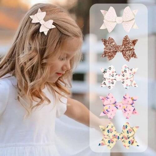 Handmade Mini Sequins Litlle Girls Hair Bows Clips Shiny Glitter Cute Hairpins Sequin Butterfly Bow Barrettes Girls Hairpins