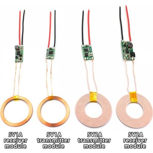 5V 1A/2A Wireless Power Supply Module Wireless Charger Module Transmitter Receiver Terminal Circuit Board Module for DIY Phone