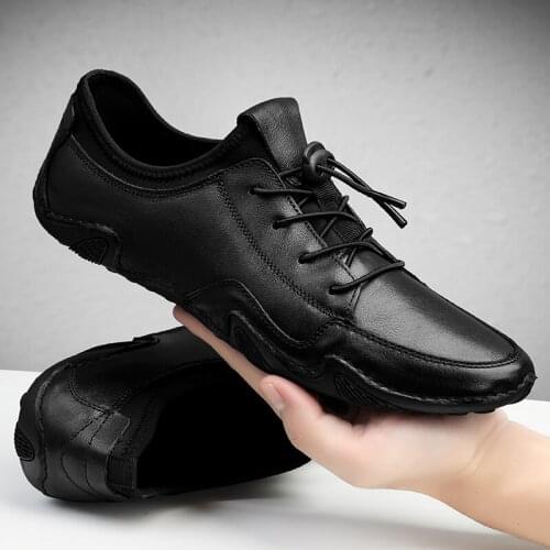 Men Shoes fashion Genuine Leather Loafers Breathable lace up comfortable Casual Shoes Outdoor Men Octopus Sneakers