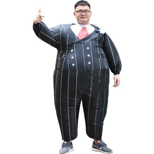 Gangster Inflatable Costume Party Carnival Cosplay Fancy Dress Blow Up Suit for Women Men Adult Funny Clothing Inflated Garments
