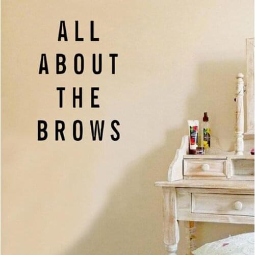 Wall Stickers Eyelashes Decals Eyebrows Lashes Wall Decor Beauty Salon Mural All About The Brows Quotes Wall Decor Sticker L951